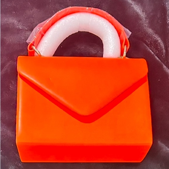 NEW - NEON ORANGE CROSSBODY CLUTCH - Picture 1 of 5